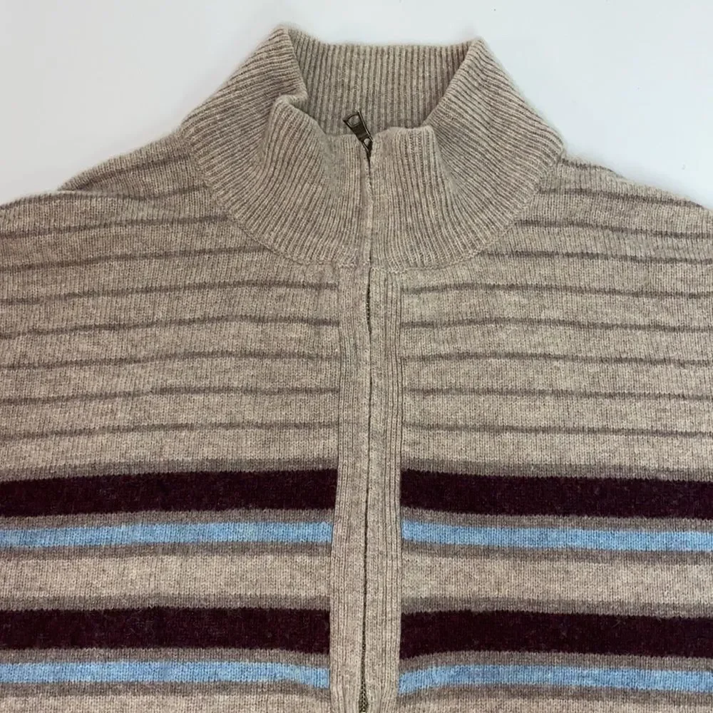 Banana Republic sweater Half Zip 100% Lamb's wool  Beige XXL C14‎